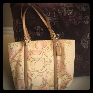 Pink Signature Coach tote purse